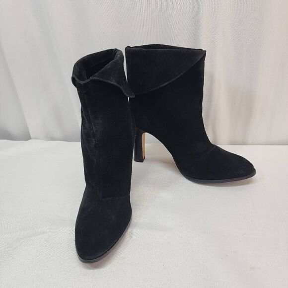 Michael Kors Size 10 Black Suede Ankle Heel Booties Leather Suede. FF - Picture 2 of 10